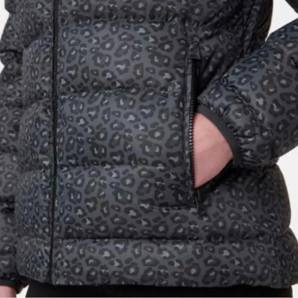 Helly Hansen sz M Ebony Leopard Svalbard down zip up puffer hooded great… - Picture 13 of 16